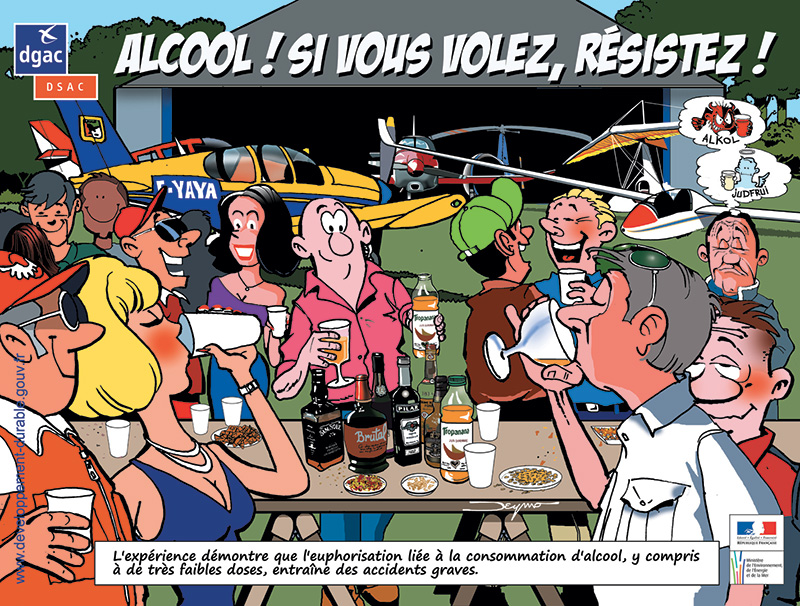 Affiche de prévention contre l'alcool sécurité des vols 