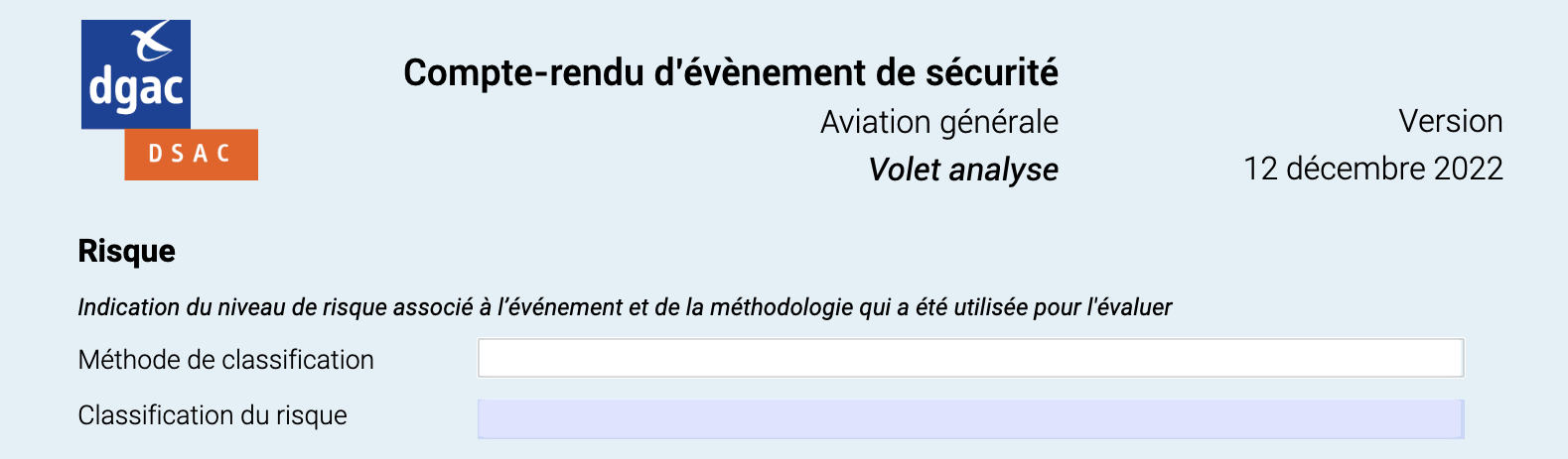 Mise à jour du formulaire CRESAG